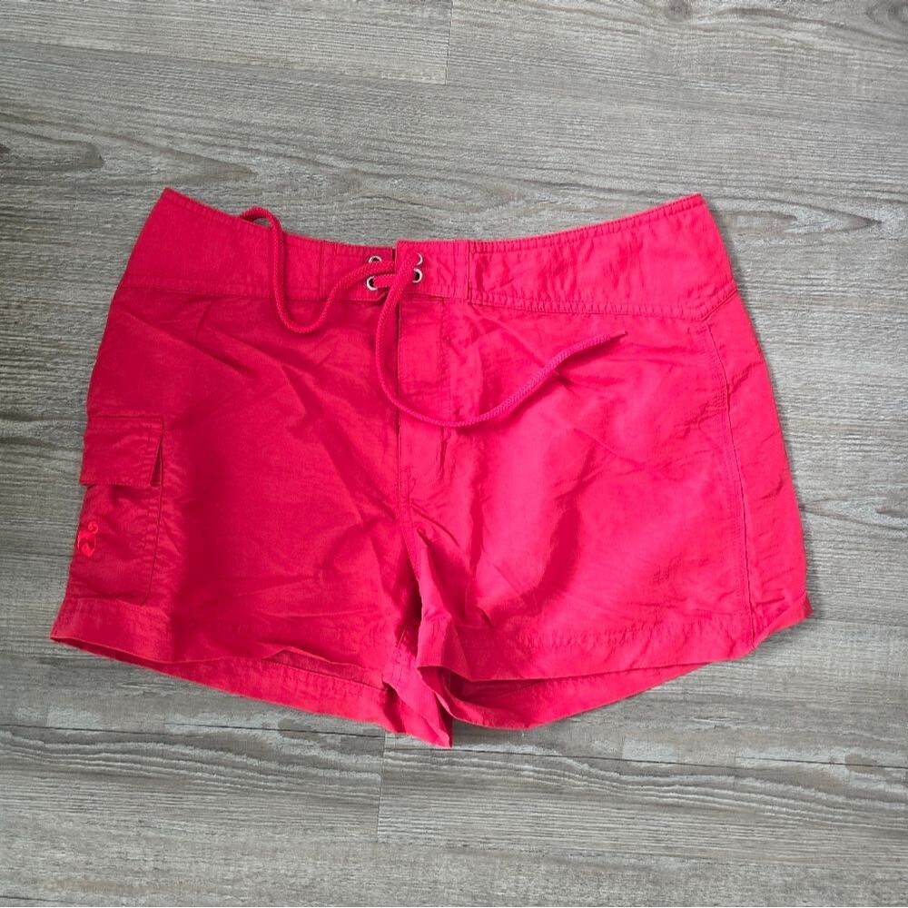 Old Navy womens red swim trunks size 10.